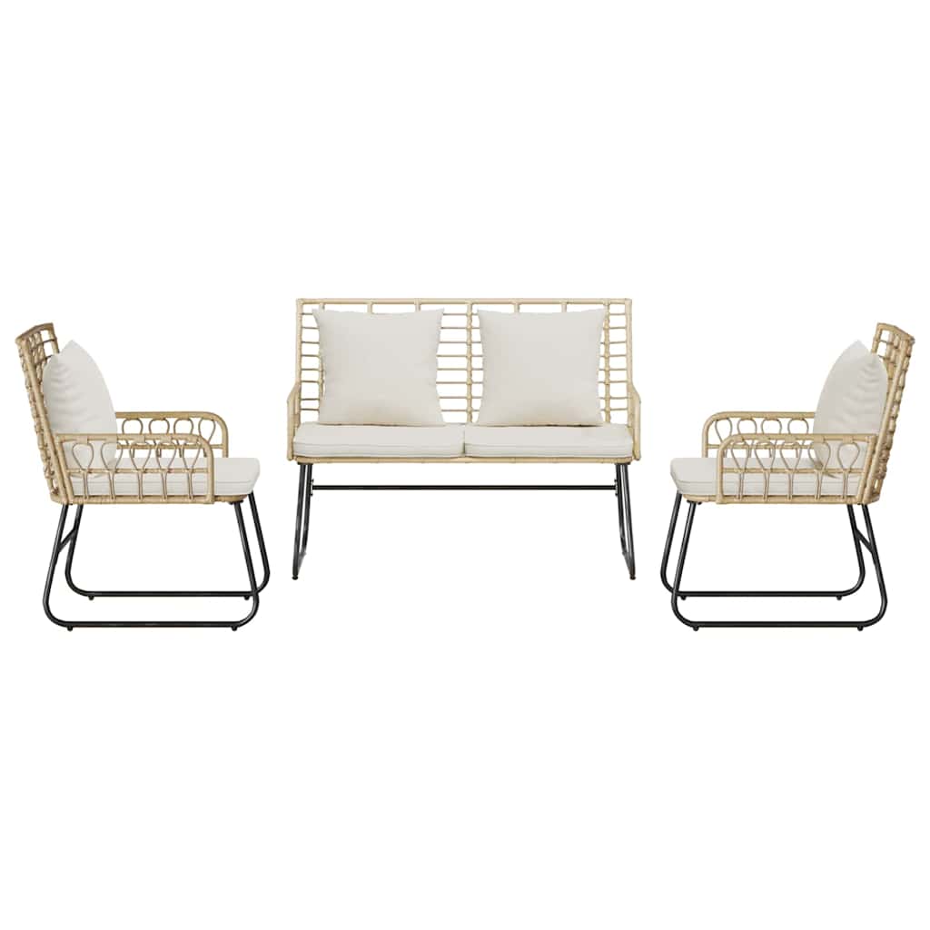 vidaXL Σέτ φαγητού για κήπο 3 pcs Μαύρο, Ανθρακί 113 x 69 x 83 εκ.