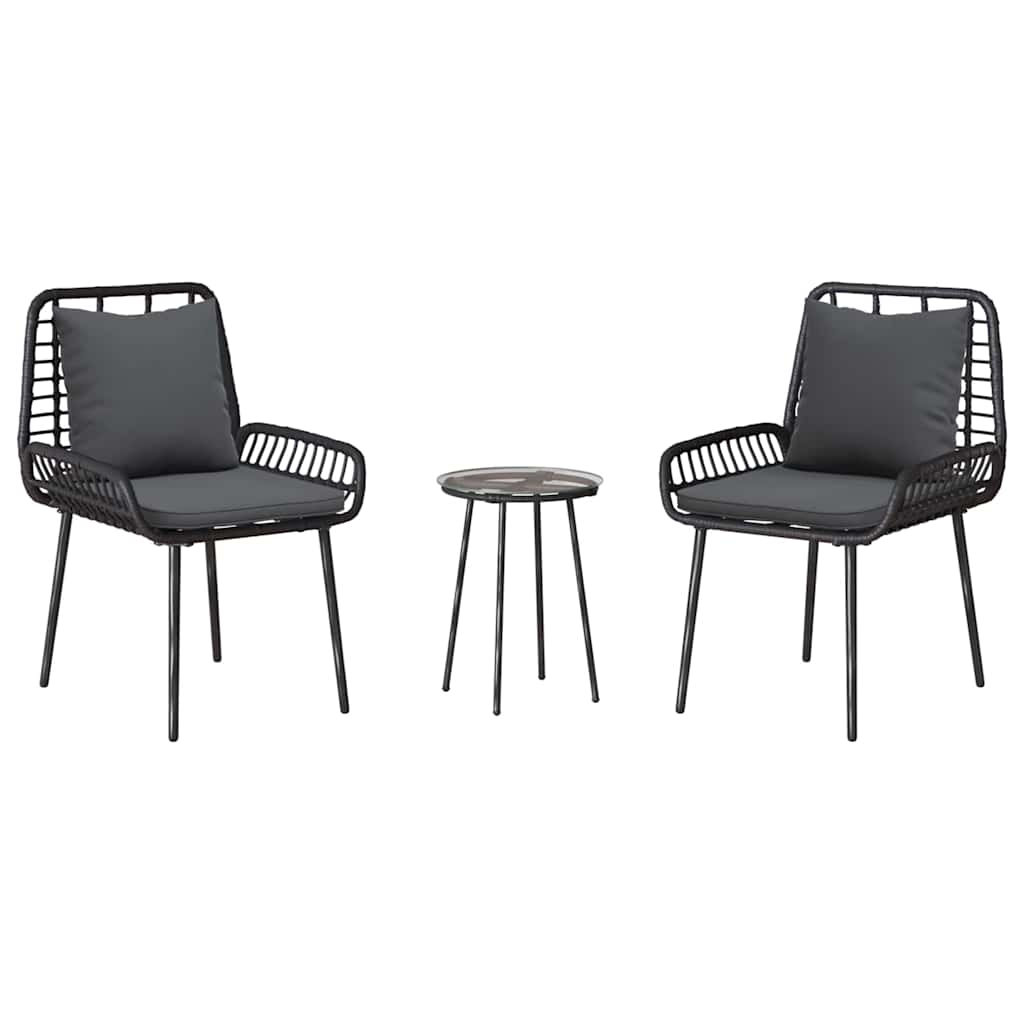 vidaXL Σέτ φαγητού για κήπο 3 pcs Μαύρο και Ανθρακί