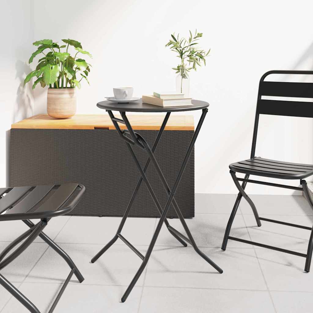 vidaXL Τραπέζι Κήπου Ανθρακί 50 x 50 x 72 cm Ατσάλι