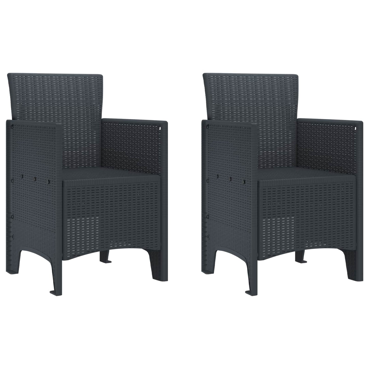 vidaXL Καρέκλα Κήπου 2 pcs Ανθρακί 53 x 49 x 85 εκ. Πολυπροπυλένιο