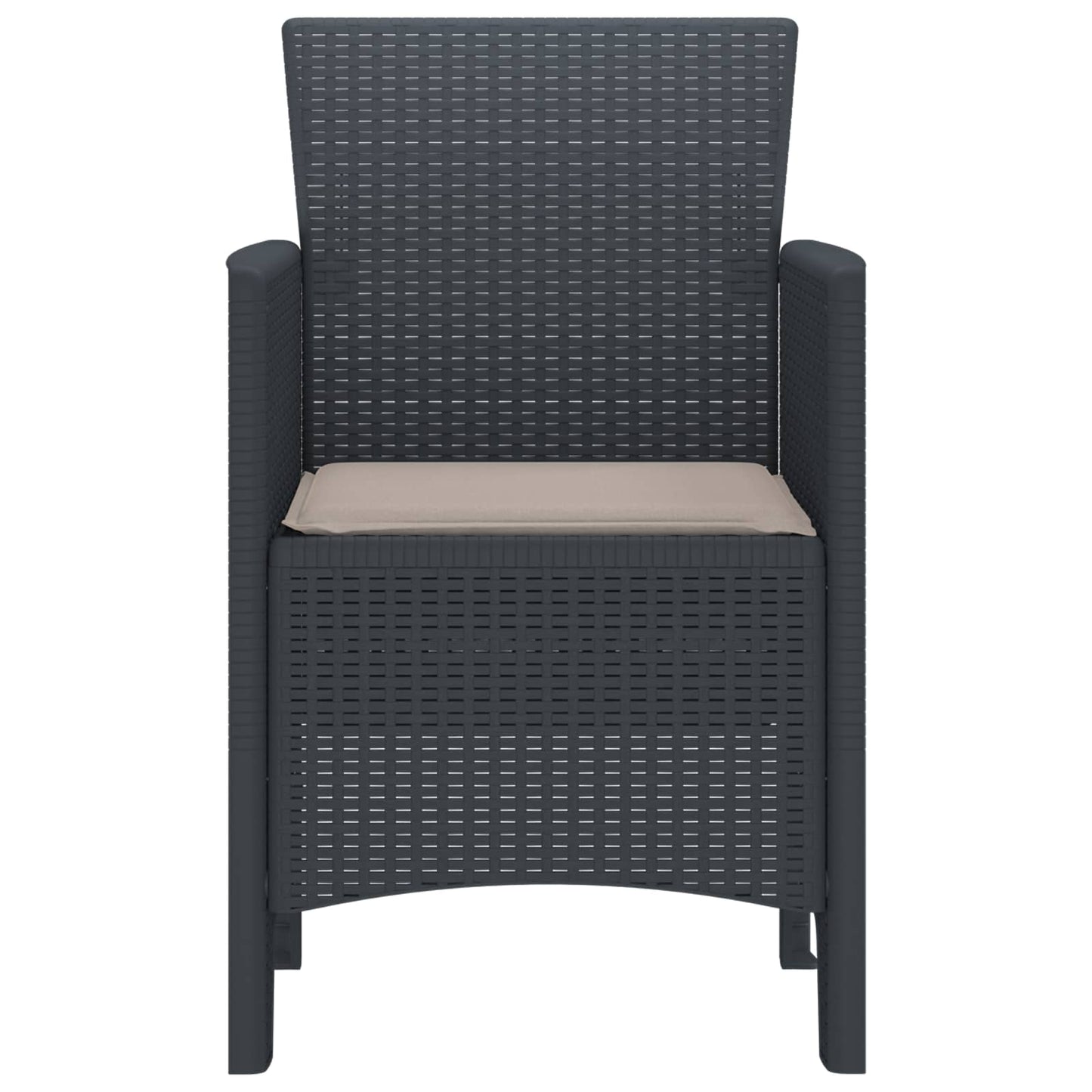 vidaXL Καρέκλα Κήπου 2 pcs Ανθρακί 53 x 49 x 85 εκ. Πολυπροπυλένιο