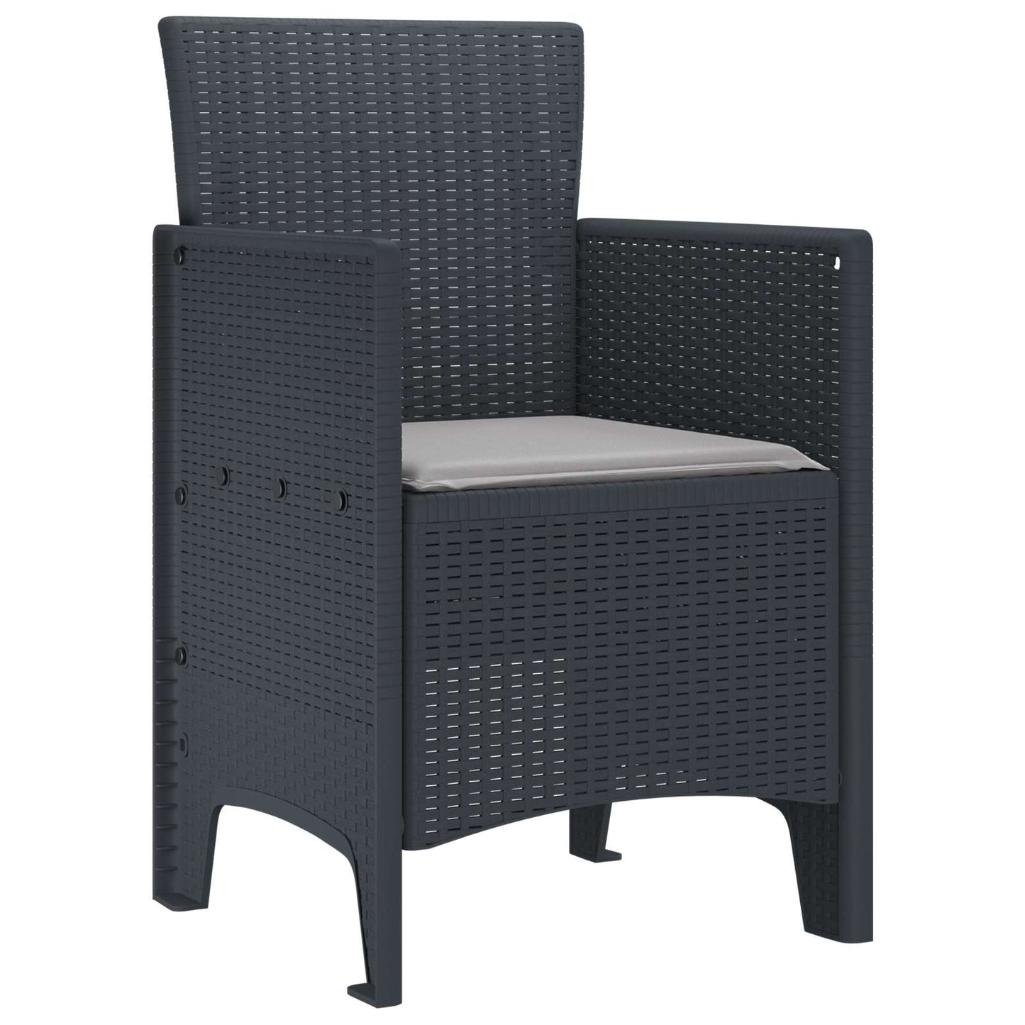 vidaXL Καρέκλα Κήπου 2 pcs Ανθρακί 53 x 49 x 85 εκ. Πολυπροπυλένιο