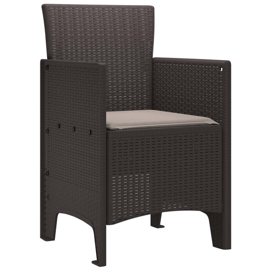 vidaXL Καρέκλα Κήπου 2 pcs Καφέ 53 x 49 x 85 εκ. Πολυπροπυλένιο