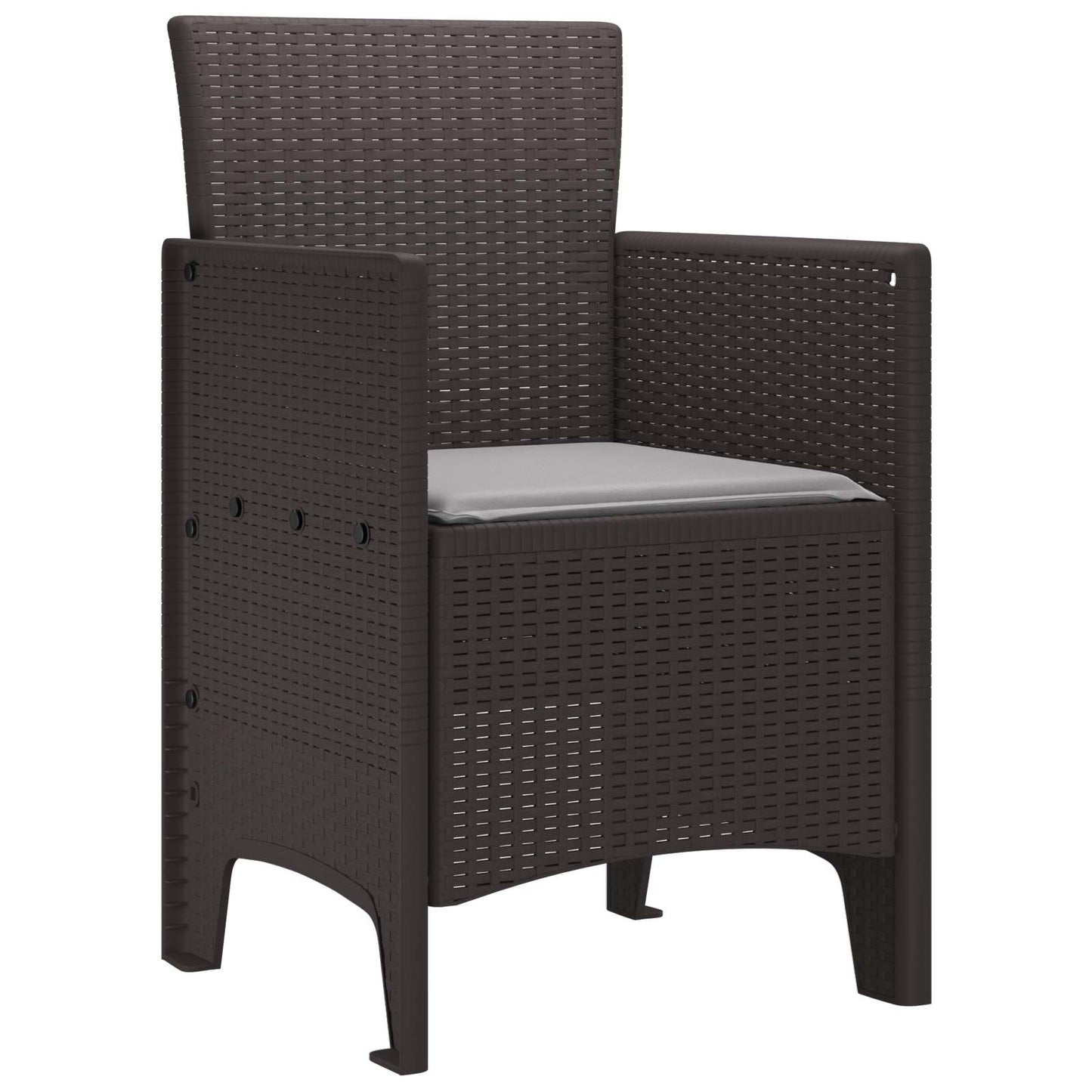 vidaXL Καρέκλα Κήπου 2 pcs Καφέ 53 x 49 x 85 εκ. Πολυπροπυλένιο