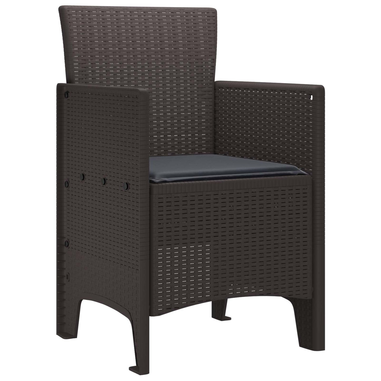 vidaXL Καρέκλα Κήπου 2 pcs Καφέ 53 x 49 x 85 εκ. Πολυπροπυλένιο