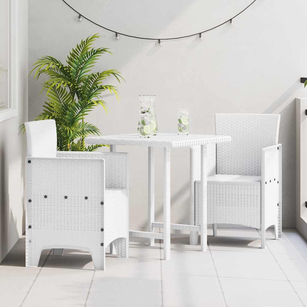 vidaXL Καρέκλα Κήπου 2 pcs Λευκό 53 x 49 x 85 εκ. Πολυπροπυλένιο