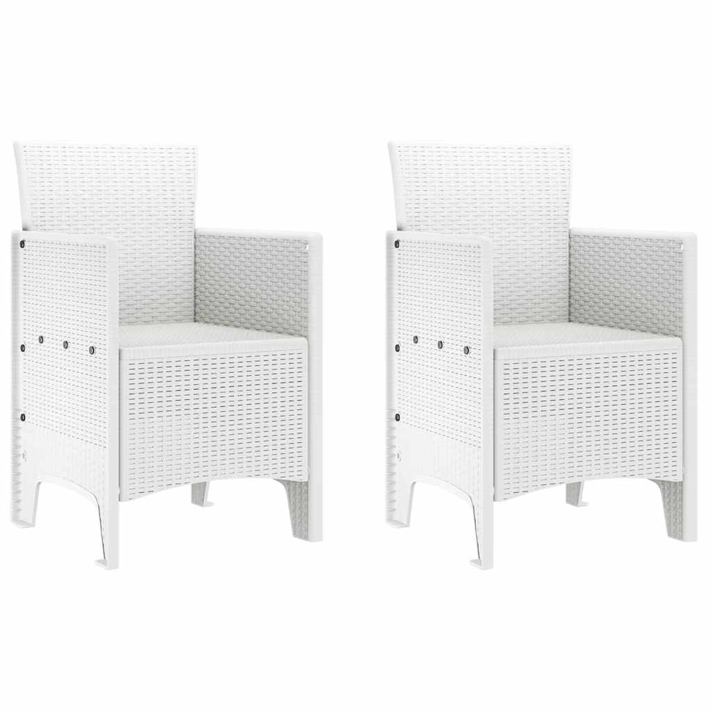 vidaXL Καρέκλα Κήπου 2 pcs Λευκό 53 x 49 x 85 εκ. Πολυπροπυλένιο