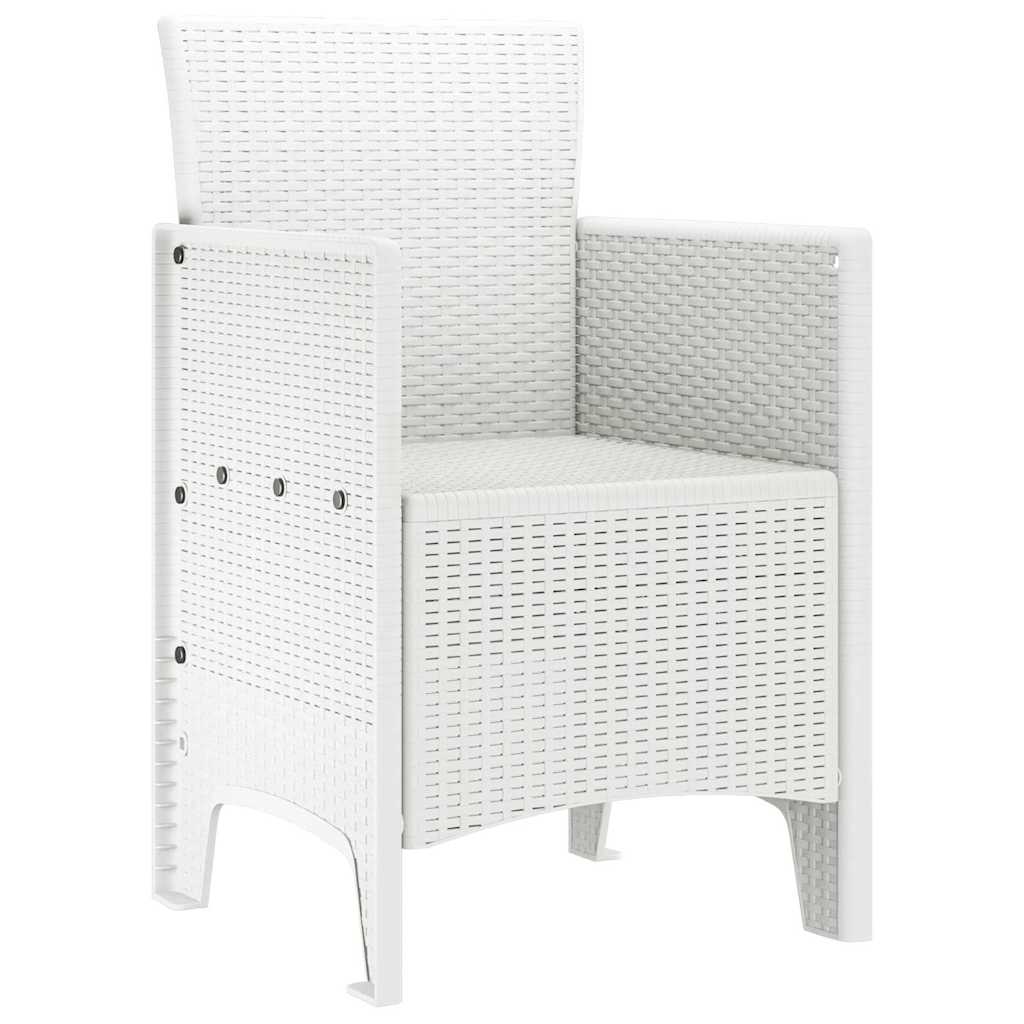vidaXL Καρέκλα Κήπου 2 pcs Λευκό 53 x 49 x 85 εκ. Πολυπροπυλένιο