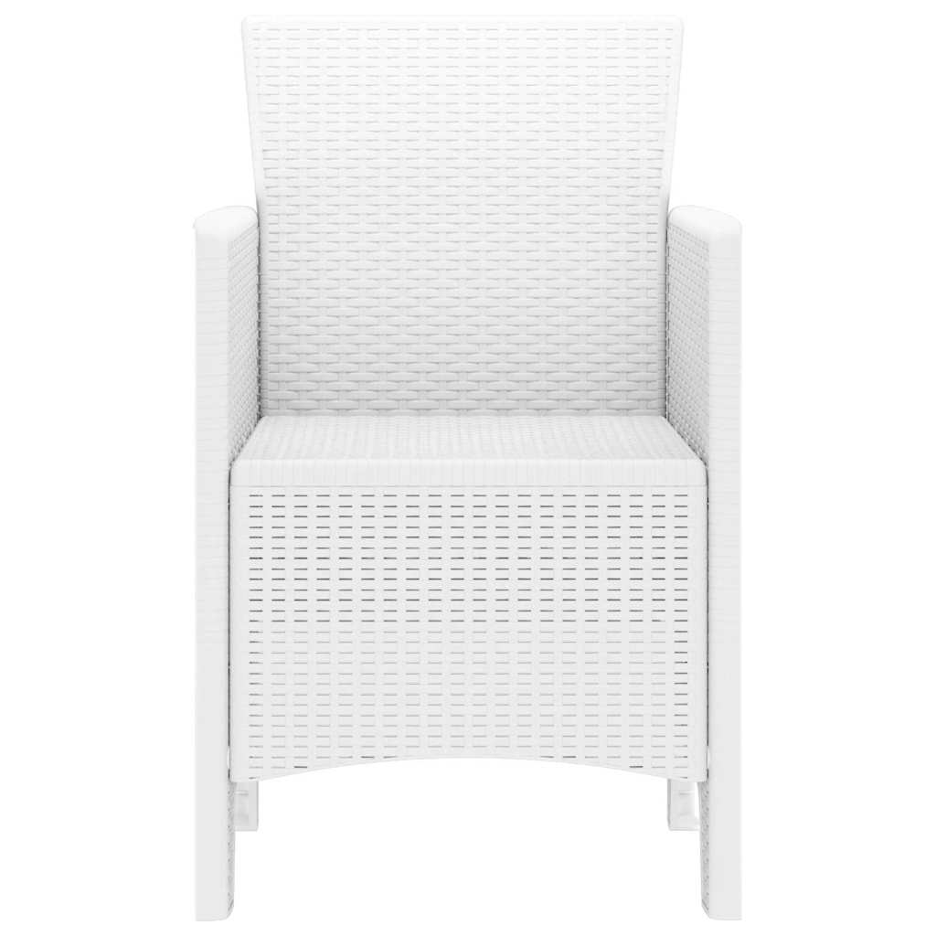 vidaXL Καρέκλα Κήπου 2 pcs Λευκό 53 x 49 x 85 εκ. Πολυπροπυλένιο