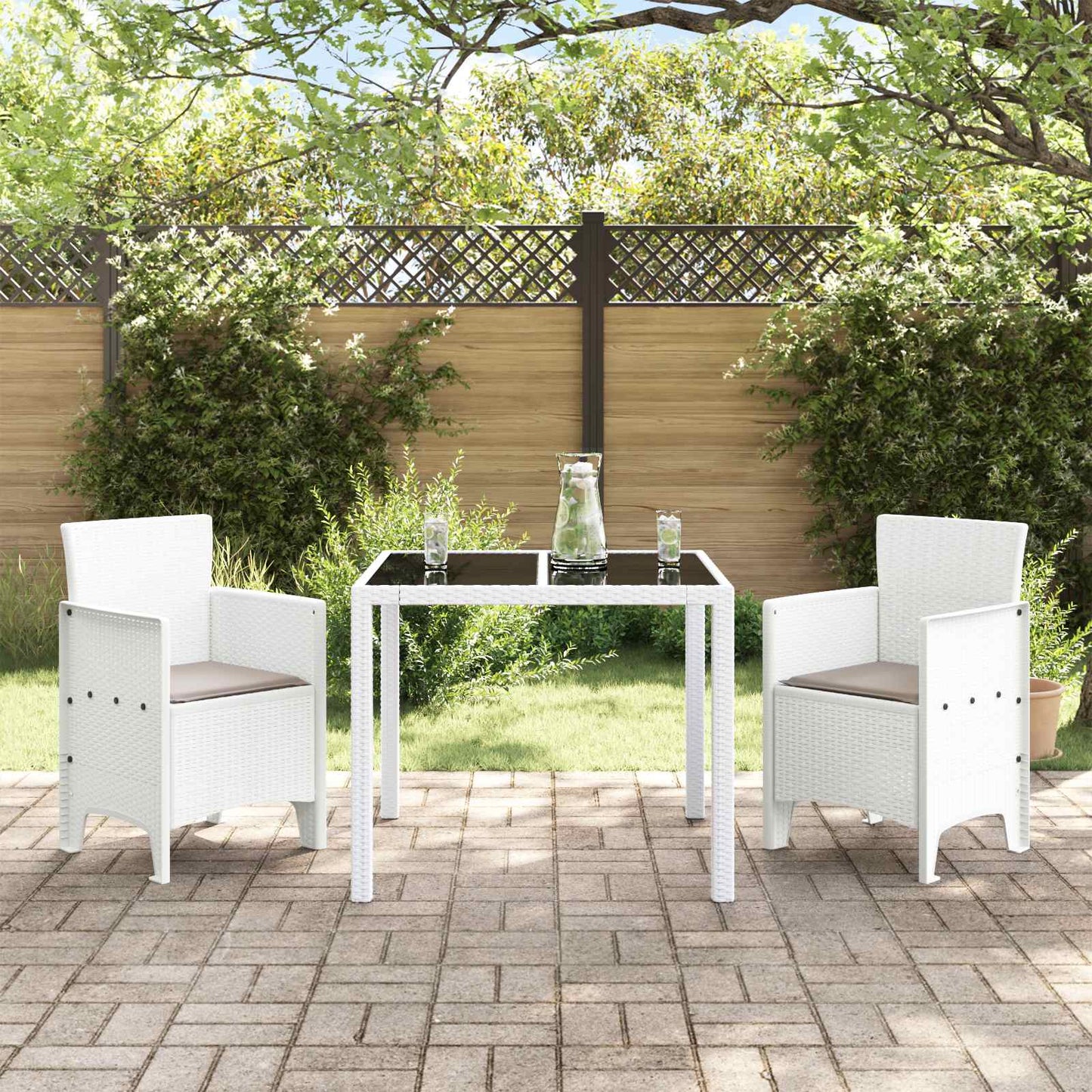 vidaXL Καρέκλα Κήπου 2 pcs Λευκό 53 x 49 x 85 εκ. Πολυπροπυλένιο