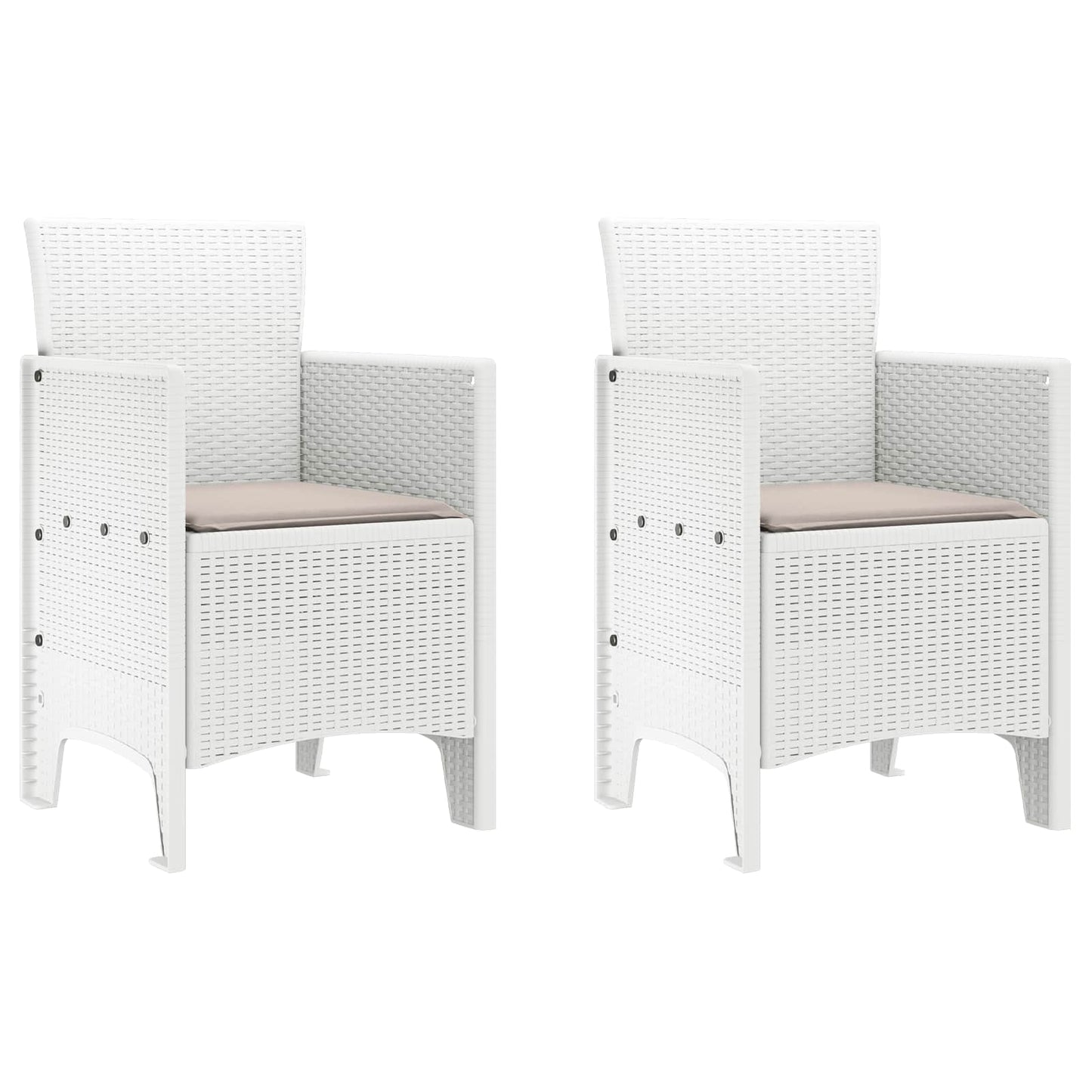 vidaXL Καρέκλα Κήπου 2 pcs Λευκό 53 x 49 x 85 εκ. Πολυπροπυλένιο