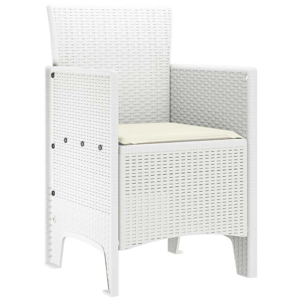 vidaXL Καρέκλα Κήπου 2 pcs Λευκό 53 x 49 x 85 εκ. Πολυπροπυλένιο