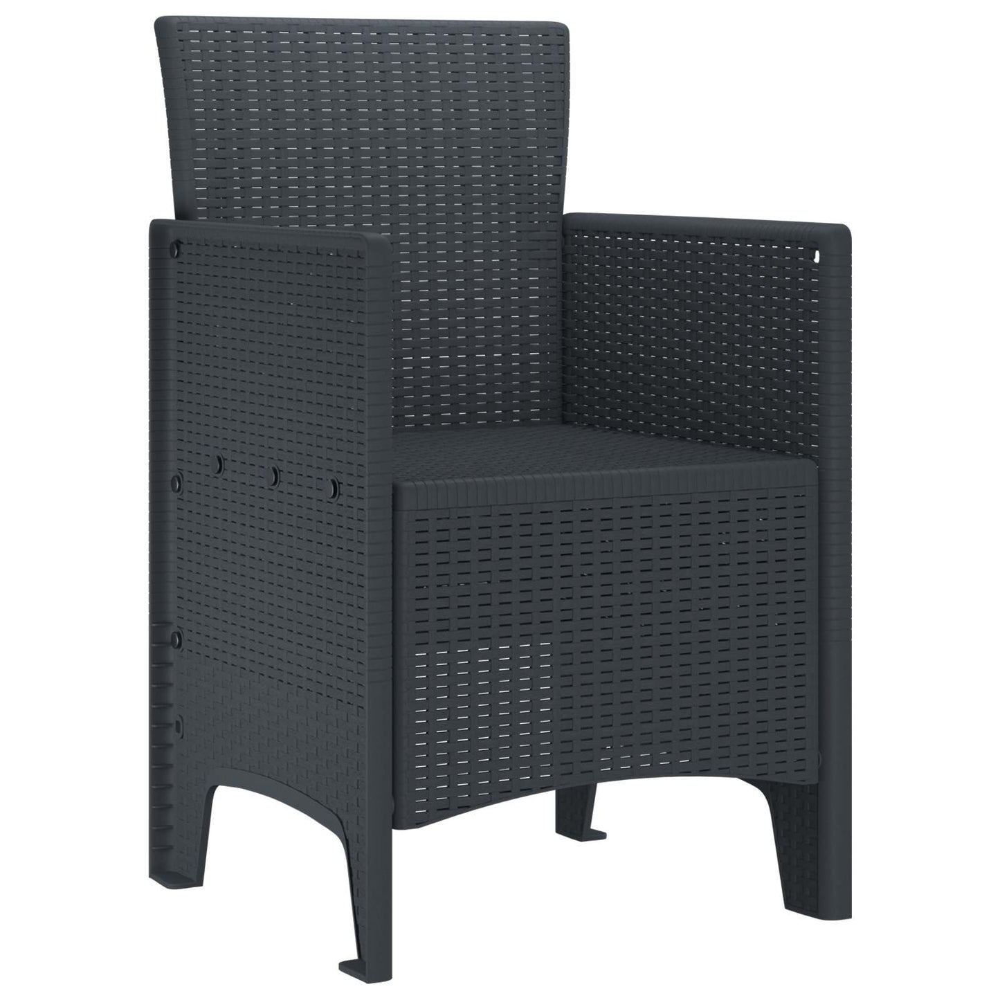 vidaXL Καρέκλα Κήπου 4 pcs Ανθρακί 53 x 49 x 85 εκ. Πολυπροπυλένιο
