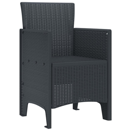 vidaXL Καρέκλα Κήπου 4 pcs Ανθρακί 53 x 49 x 85 εκ. Πολυπροπυλένιο