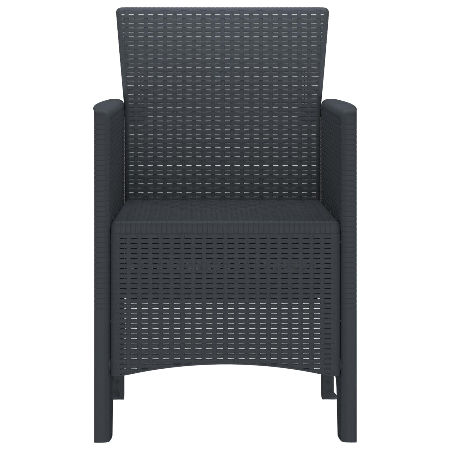 vidaXL Καρέκλα Κήπου 4 pcs Ανθρακί 53 x 49 x 85 εκ. Πολυπροπυλένιο