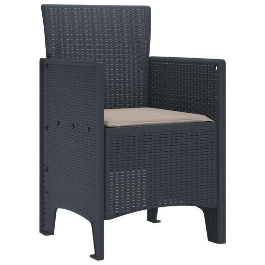vidaXL Καρέκλα Κήπου 4 pcs Ανθρακί 53 x 49 x 85 εκ. Πολυπροπυλένιο