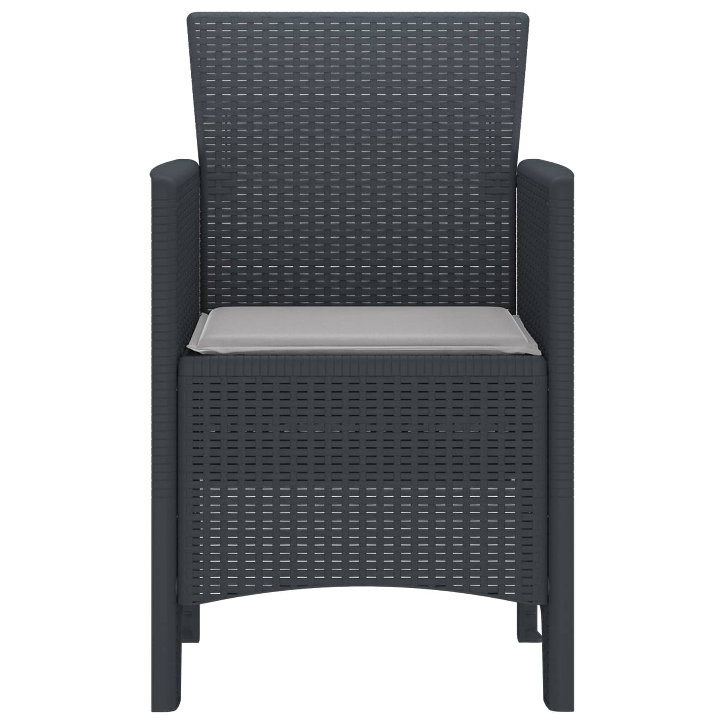 vidaXL Καρέκλα Κήπου 4 pcs Ανθρακί 53 x 49 x 85 εκ. Πολυπροπυλένιο