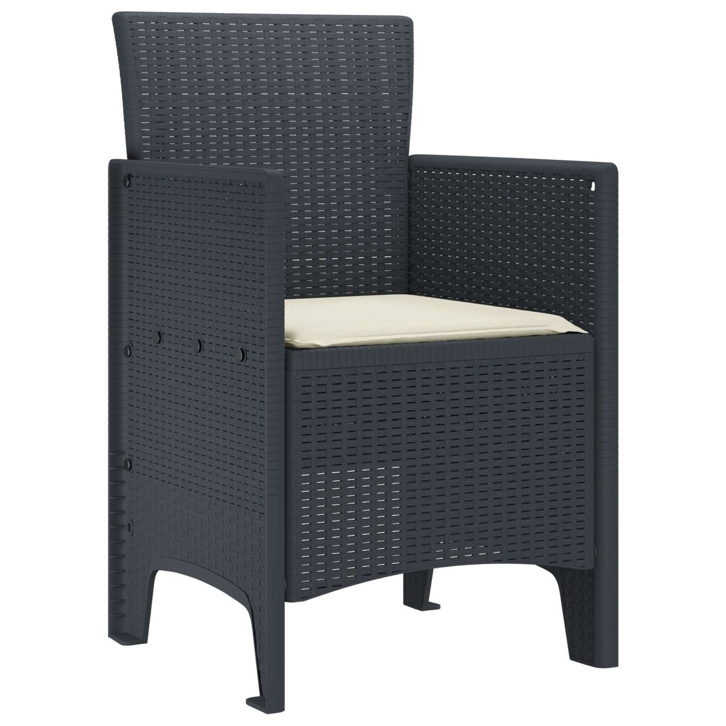 vidaXL Καρέκλα Κήπου 4 pcs Ανθρακί 53 x 49 x 85 εκ. Πολυπροπυλένιο