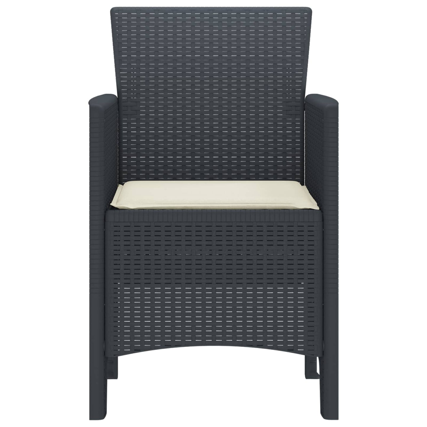vidaXL Καρέκλα Κήπου 4 pcs Ανθρακί 53 x 49 x 85 εκ. Πολυπροπυλένιο