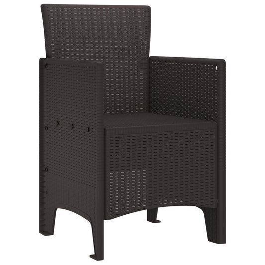 vidaXL Καρέκλα Κήπου 4 pcs Καφέ 53 x 49 x 85 εκ. Πολυπροπυλένιο