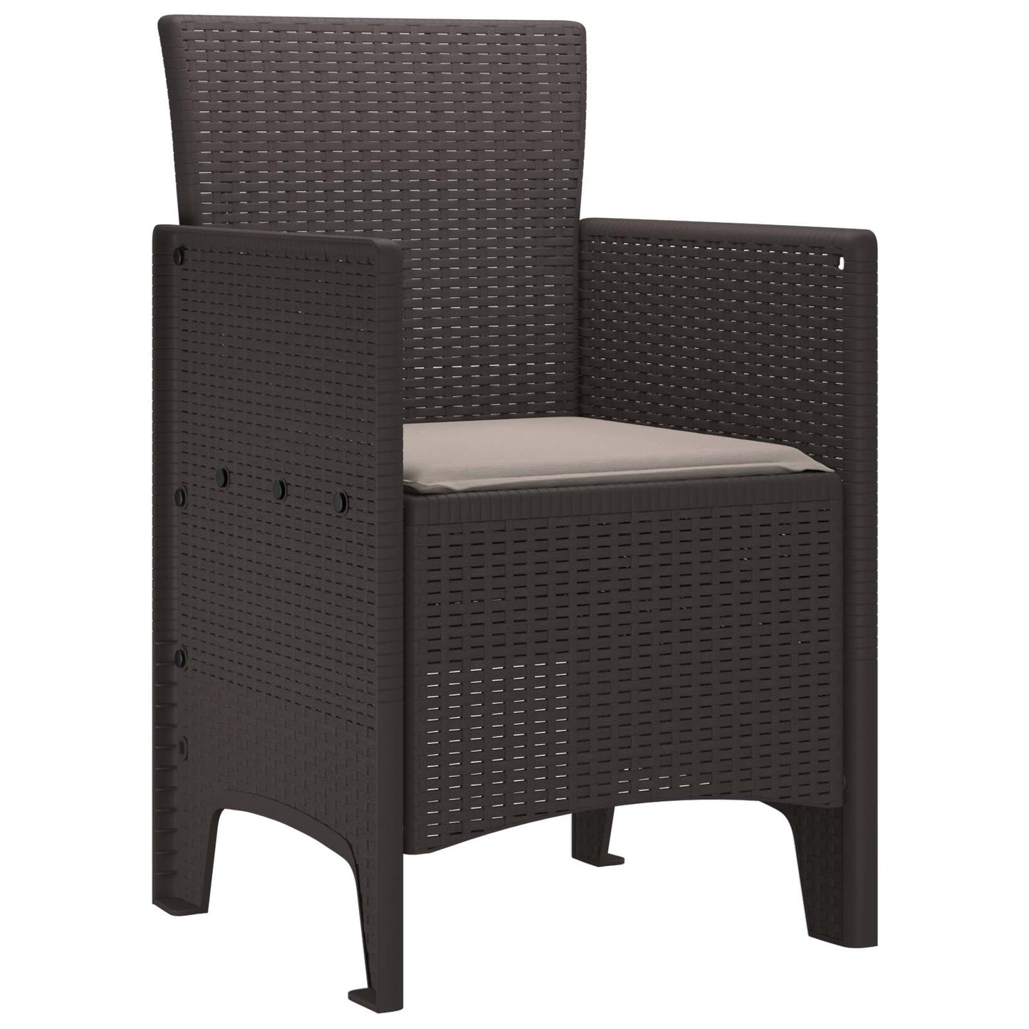 vidaXL Καρέκλα Κήπου 4 pcs Καφέ 53 x 49 x 85 εκ. Πολυπροπυλένιο