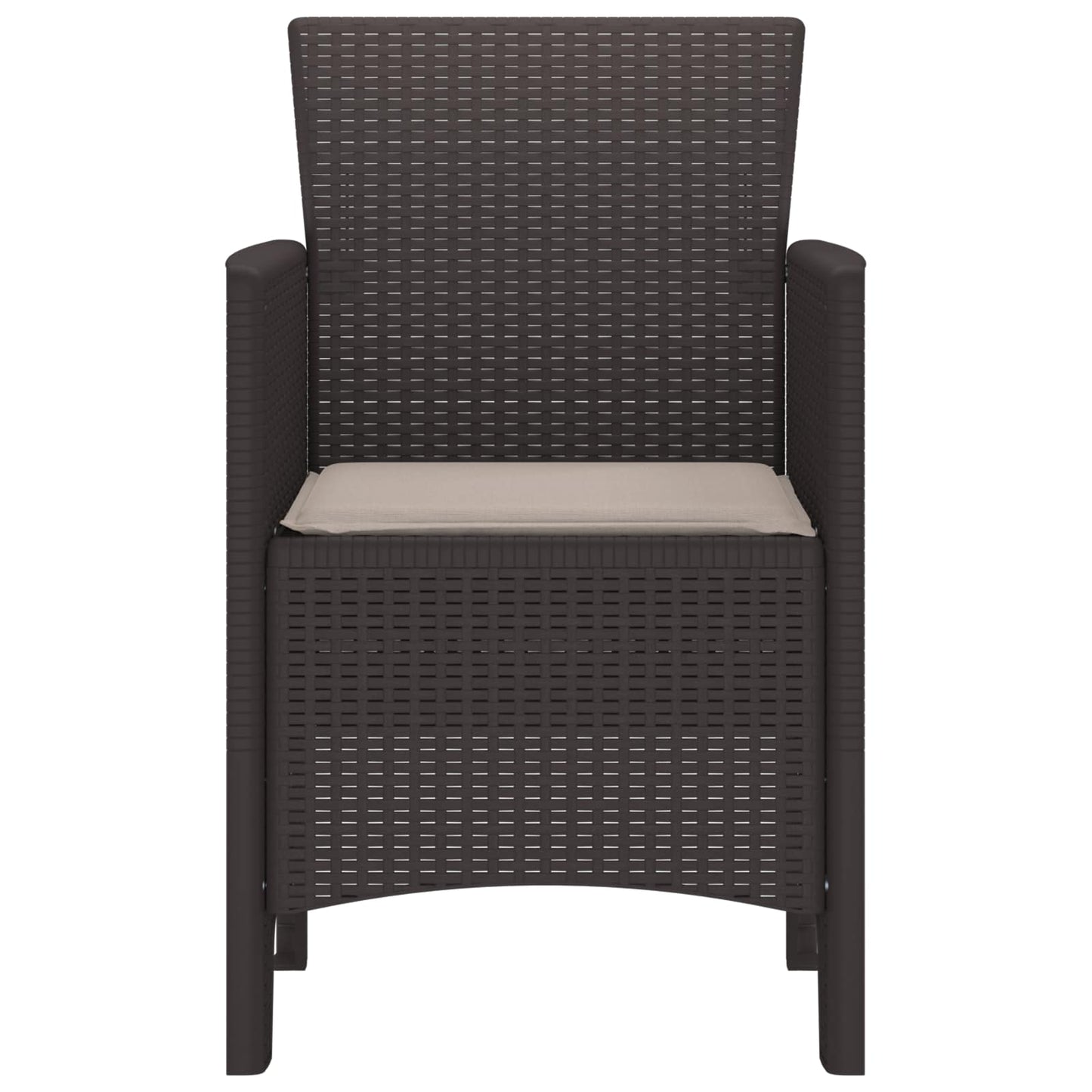 vidaXL Καρέκλα Κήπου 4 pcs Καφέ 53 x 49 x 85 εκ. Πολυπροπυλένιο