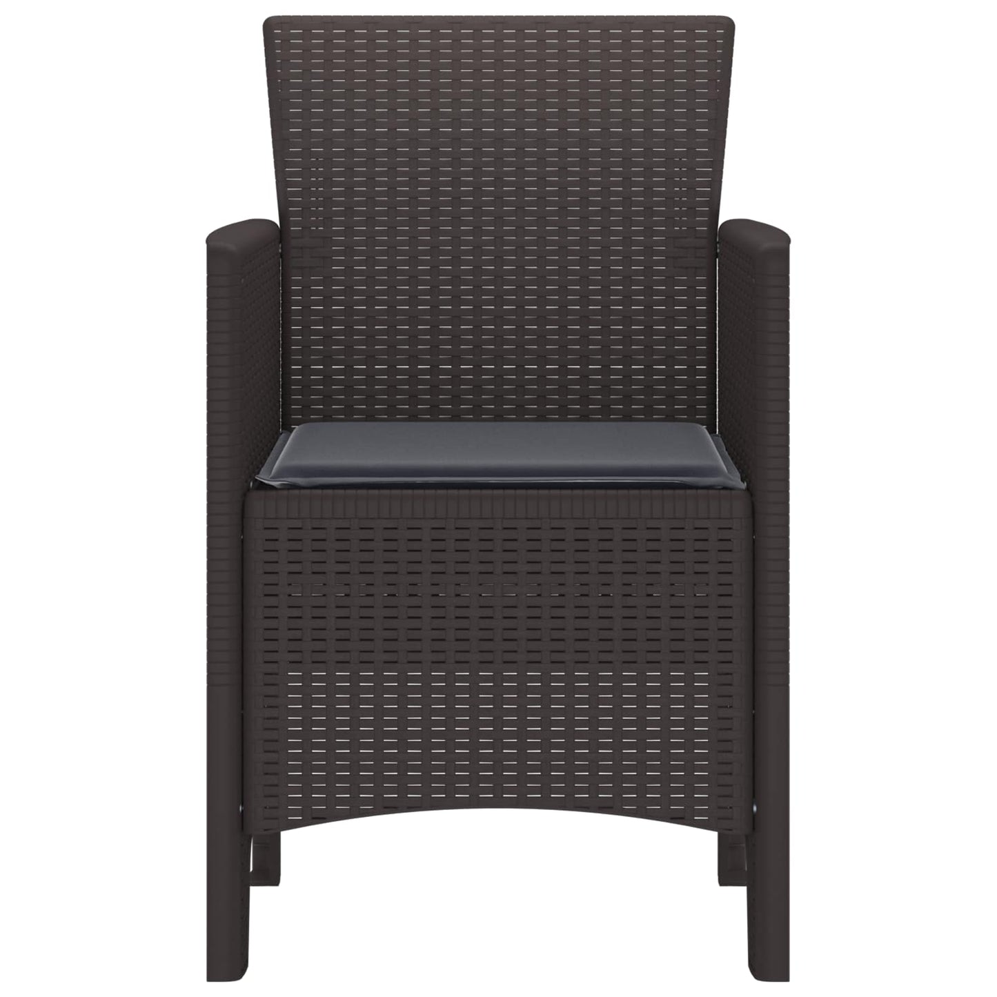 vidaXL Καρέκλα Κήπου 4 pcs Καφέ 53 x 49 x 85 εκ. Πολυπροπυλένιο