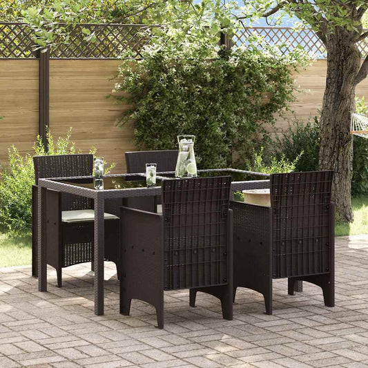 vidaXL Καρέκλα Κήπου 4 pcs Καφέ 53 x 49 x 85 εκ. PP