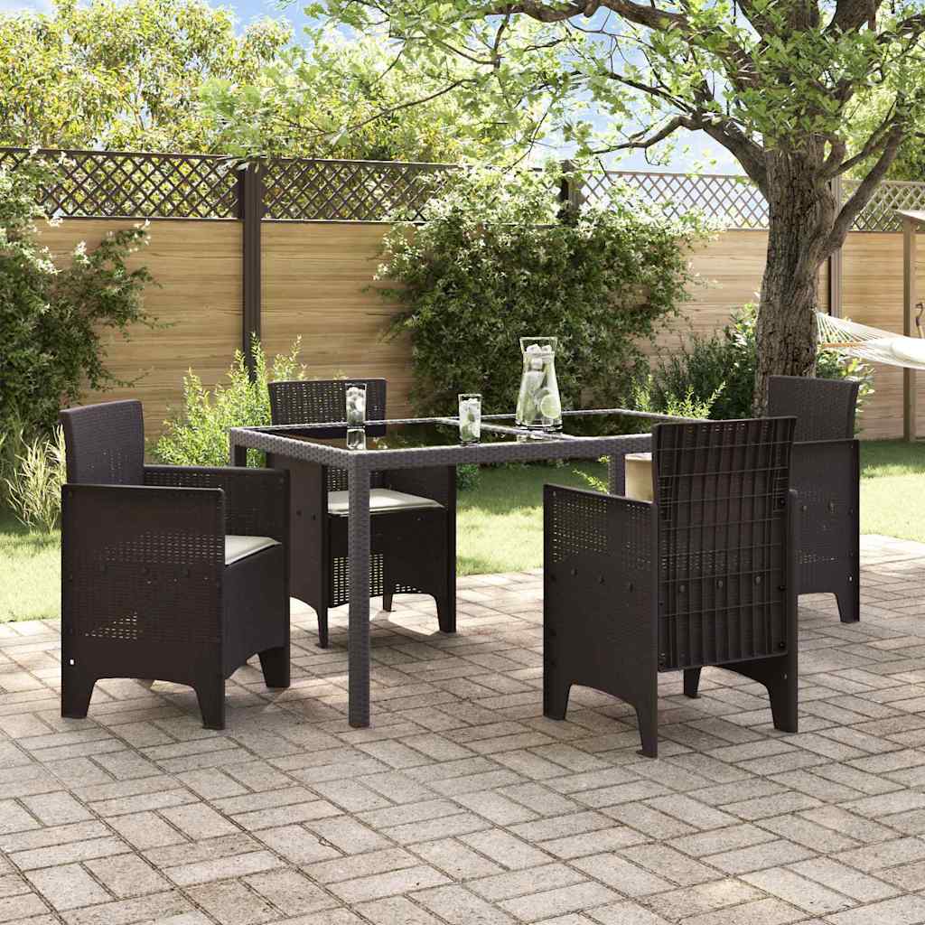 vidaXL Καρέκλα Κήπου 4 pcs Καφέ 53 x 49 x 85 εκ. PP