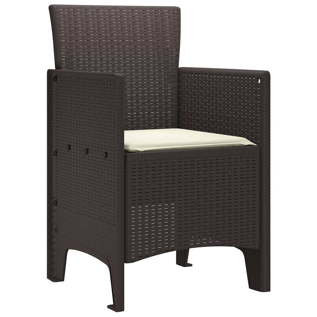vidaXL Καρέκλα Κήπου 4 pcs Καφέ 53 x 49 x 85 εκ. PP