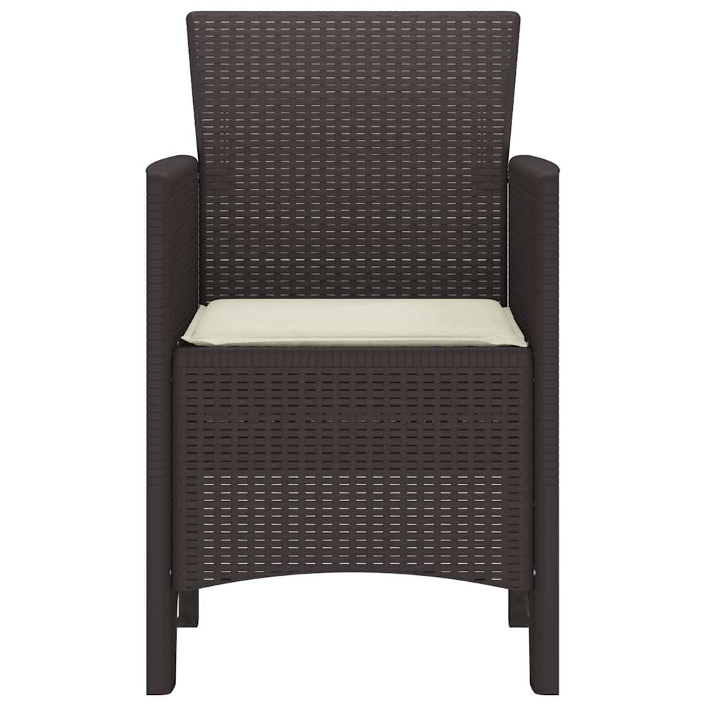 vidaXL Καρέκλα Κήπου 4 pcs Καφέ 53 x 49 x 85 εκ. PP