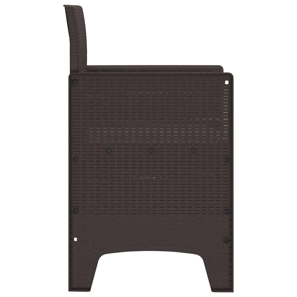 vidaXL Καρέκλα Κήπου 4 pcs Καφέ 53 x 49 x 85 εκ. PP