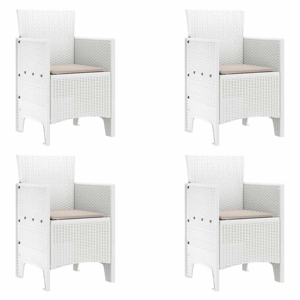 vidaXL Καρέκλα Κήπου 4 pcs Λευκό 53 x 49 x 85 εκ. Πολυπροπυλένιο