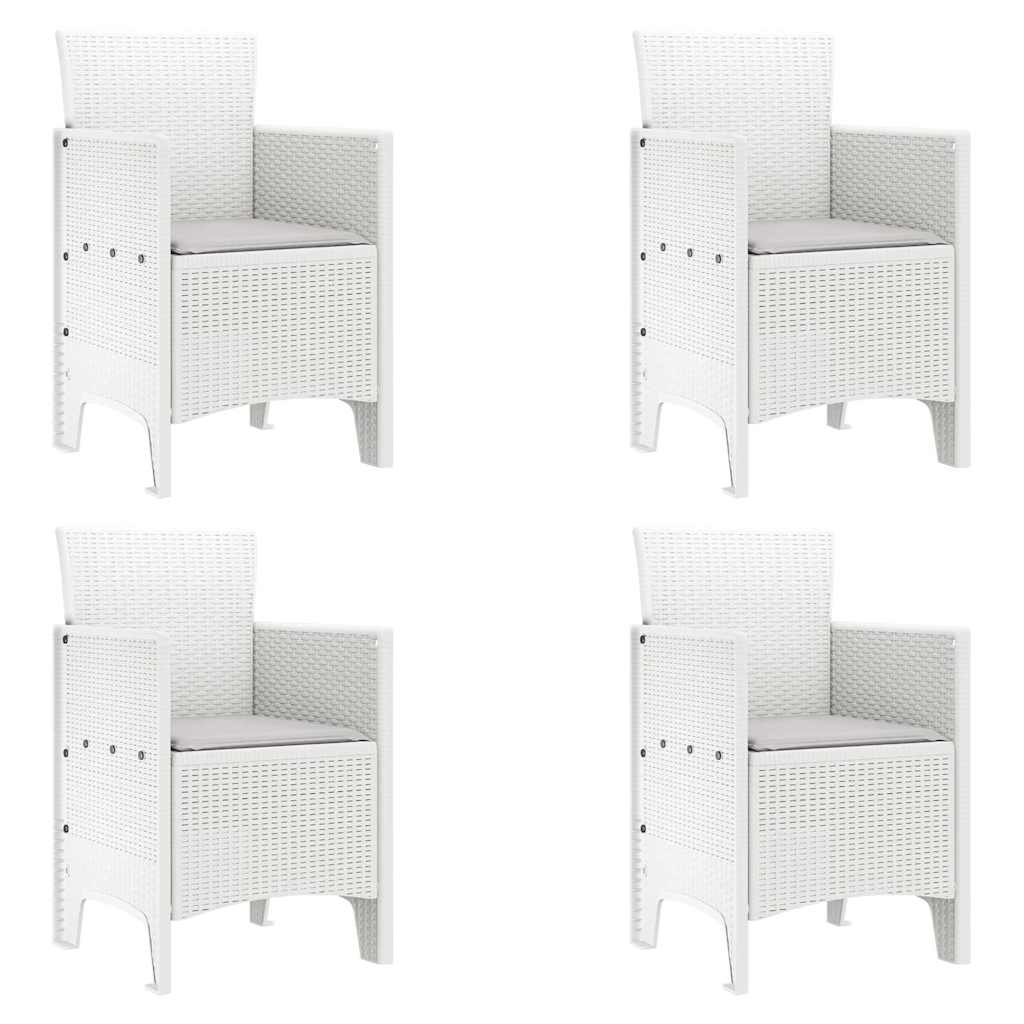 vidaXL Καρέκλα Κήπου 4 pcs Λευκό 53 x 49 x 85 εκ. Πολυπροπυλένιο