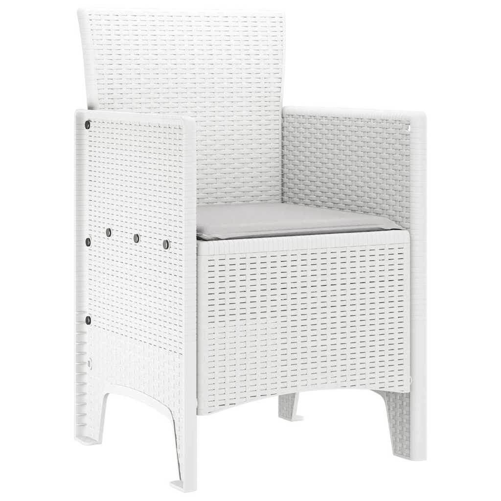 vidaXL Καρέκλα Κήπου 4 pcs Λευκό 53 x 49 x 85 εκ. Πολυπροπυλένιο