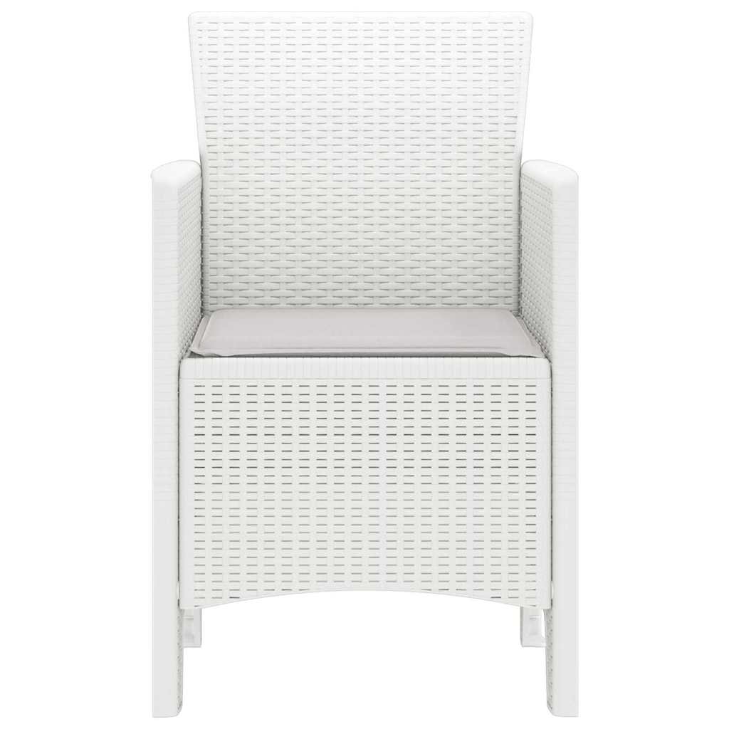 vidaXL Καρέκλα Κήπου 4 pcs Λευκό 53 x 49 x 85 εκ. Πολυπροπυλένιο