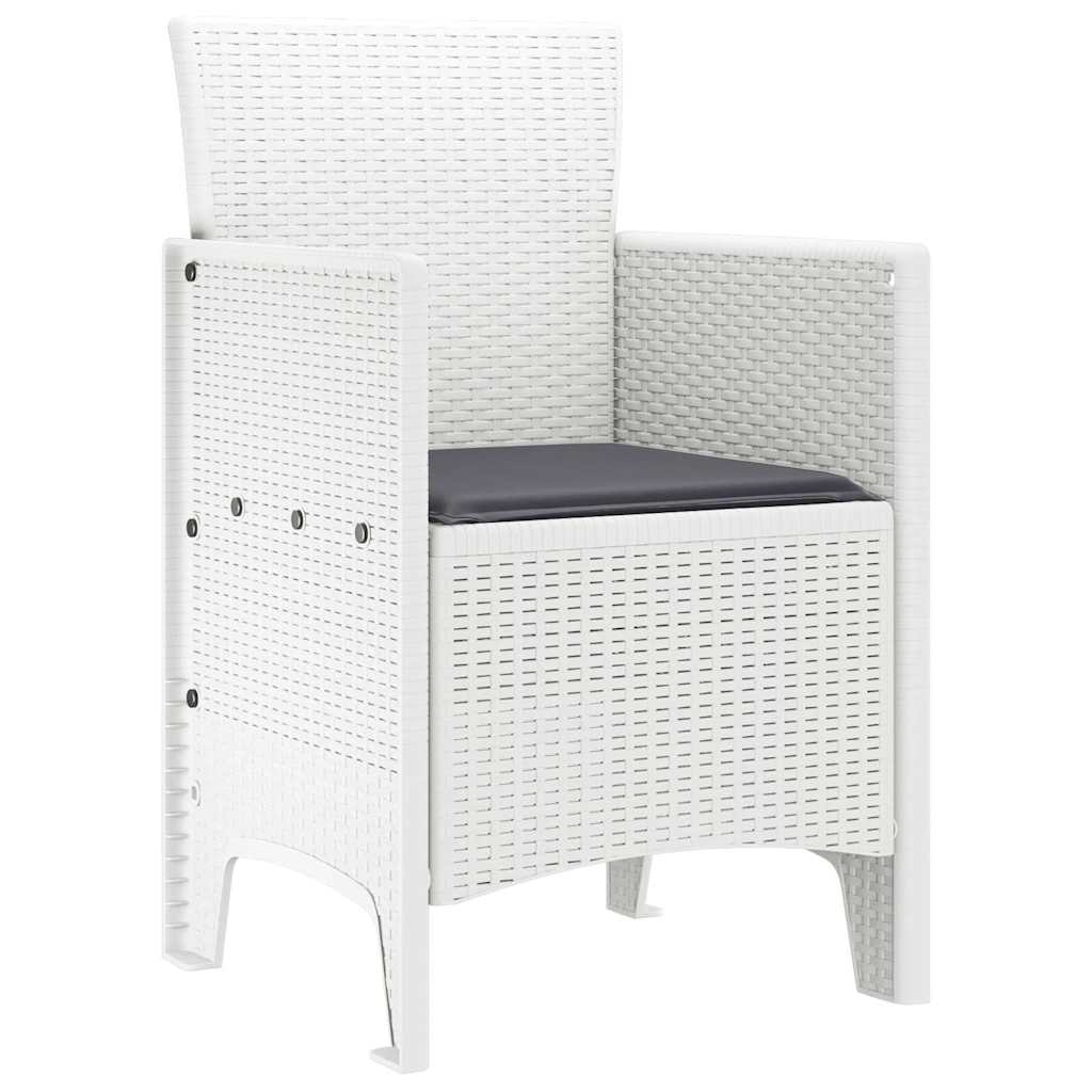 vidaXL Καρέκλα Κήπου 4 pcs Λευκό 53 x 49 x 85 εκ. Πολυπροπυλένιο