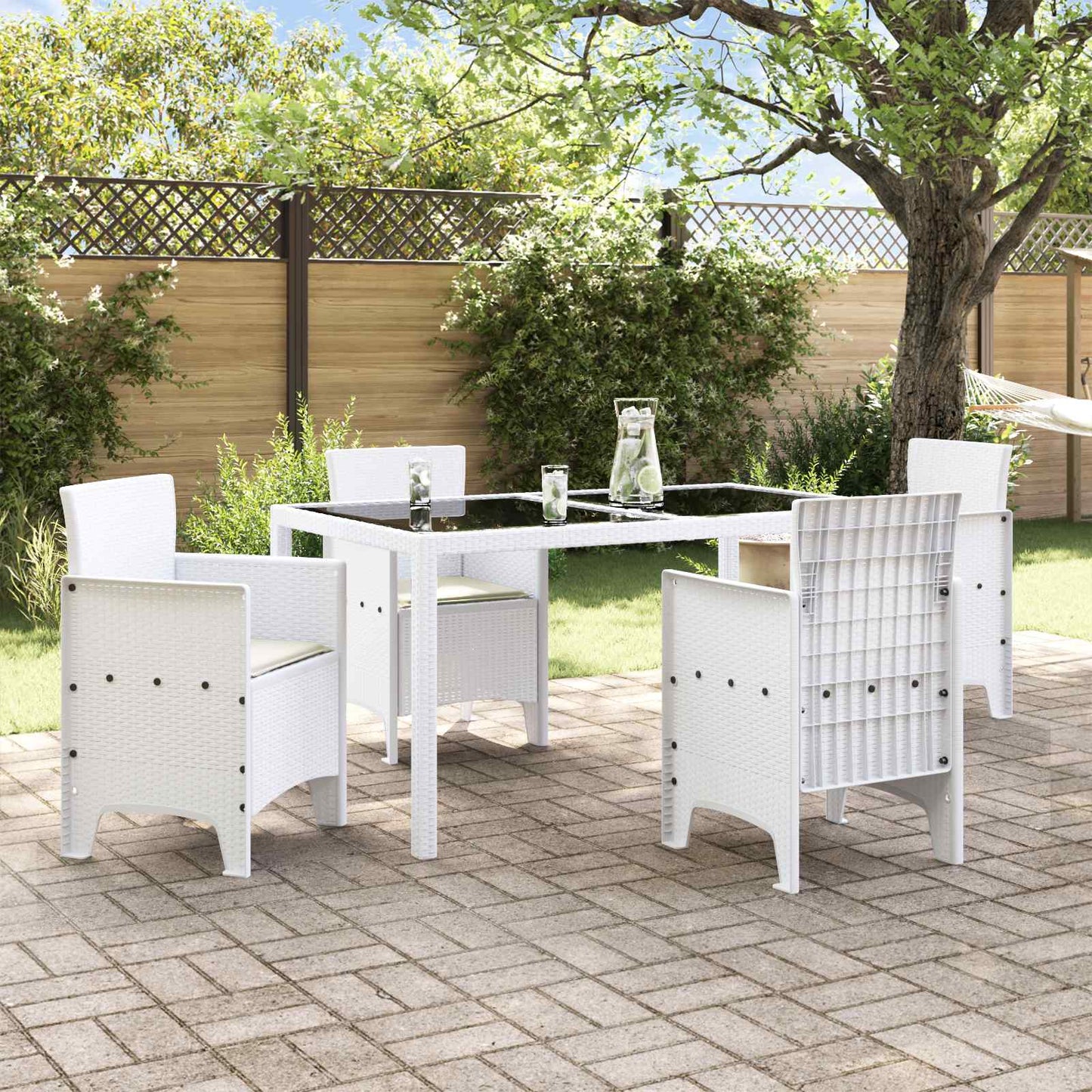 vidaXL Καρέκλα Κήπου 4 pcs Λευκό 53 x 49 x 85 εκ. Πολυπροπυλένιο