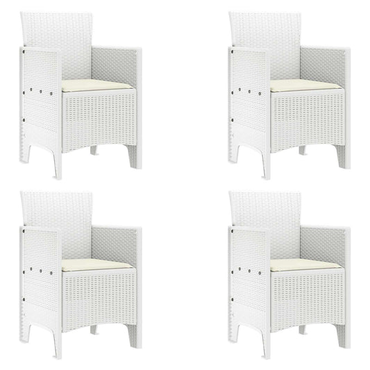 vidaXL Καρέκλα Κήπου 4 pcs Λευκό 53 x 49 x 85 εκ. Πολυπροπυλένιο