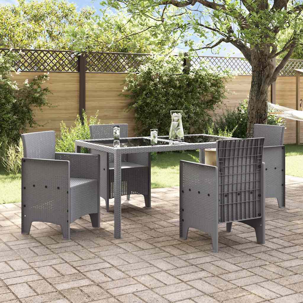 vidaXL Καρέκλα Κήπου με μαξιλάρι 4 pcs Ανοιχτό γκρι 53 x 49 x 85 εκ.