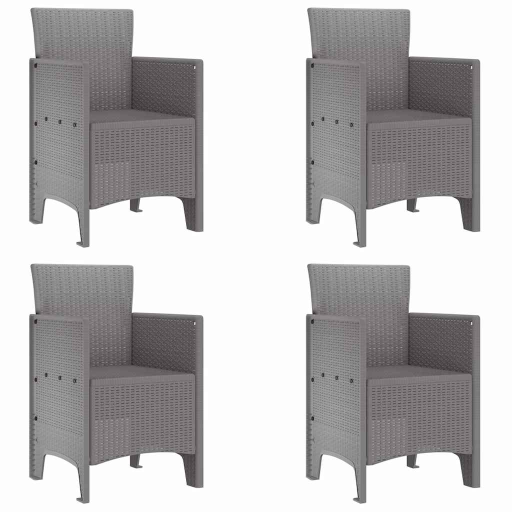 vidaXL Καρέκλα Κήπου με μαξιλάρι 4 pcs Ανοιχτό γκρι 53 x 49 x 85 εκ.