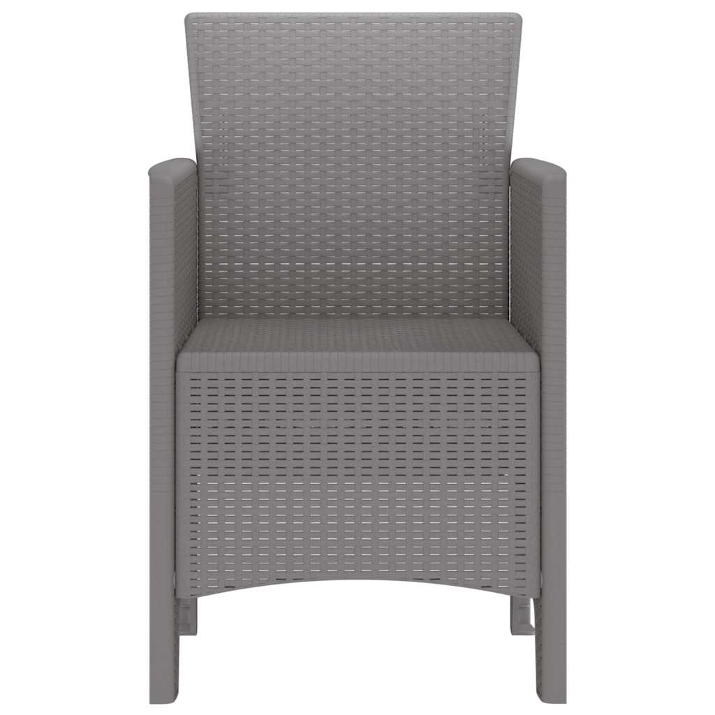 vidaXL Καρέκλα Κήπου με μαξιλάρι 4 pcs Ανοιχτό γκρι 53 x 49 x 85 εκ.