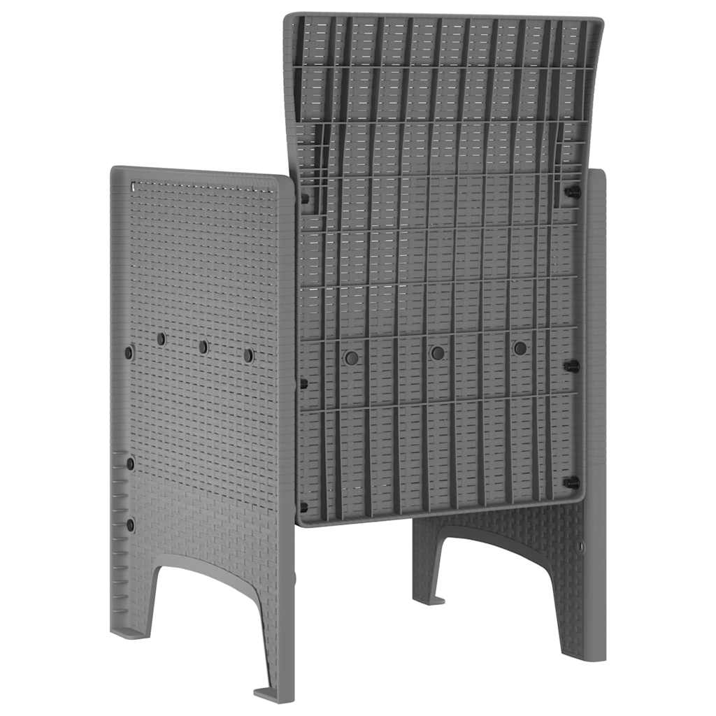 vidaXL Καρέκλα Κήπου με μαξιλάρι 4 pcs Ανοιχτό γκρι 53 x 49 x 85 εκ.