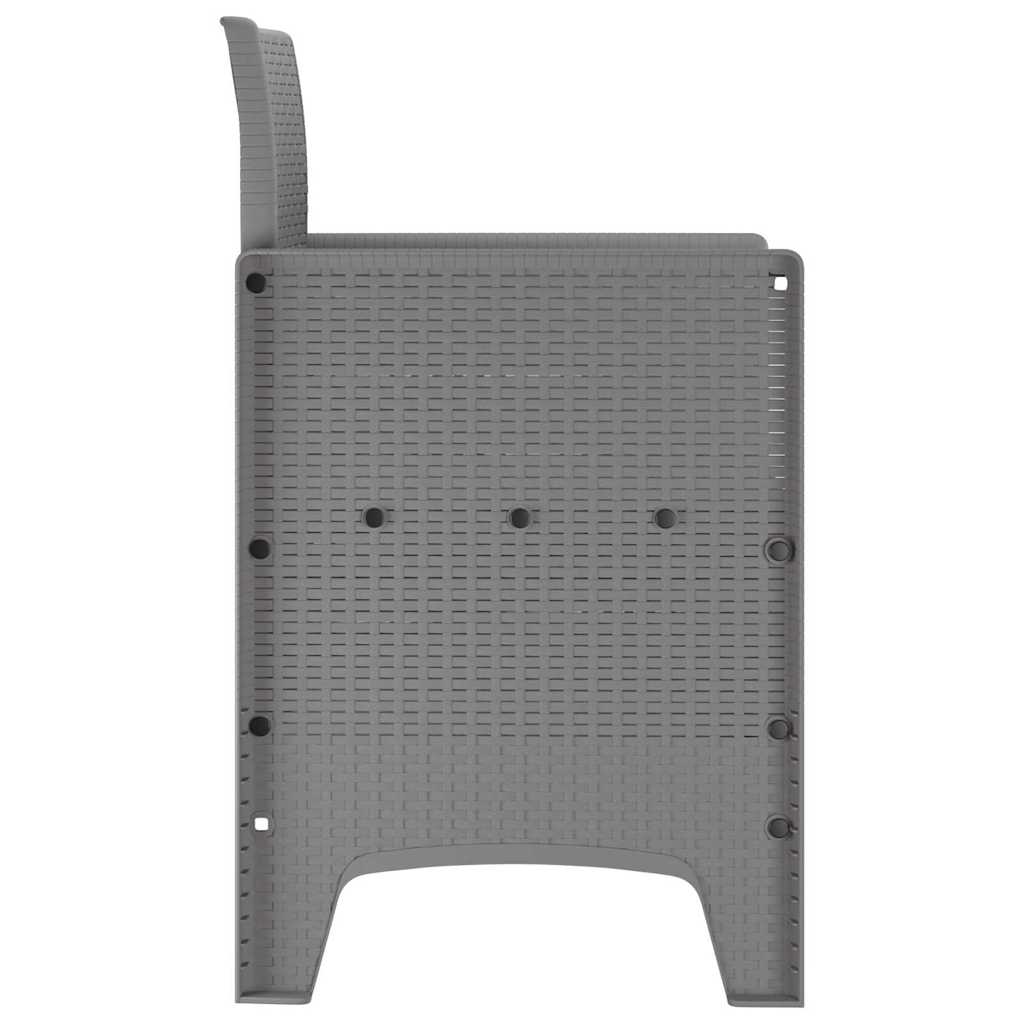 vidaXL Καρέκλα Κήπου με μαξιλάρι 4 pcs Ανοιχτό γκρι 53 x 49 x 85 εκ.