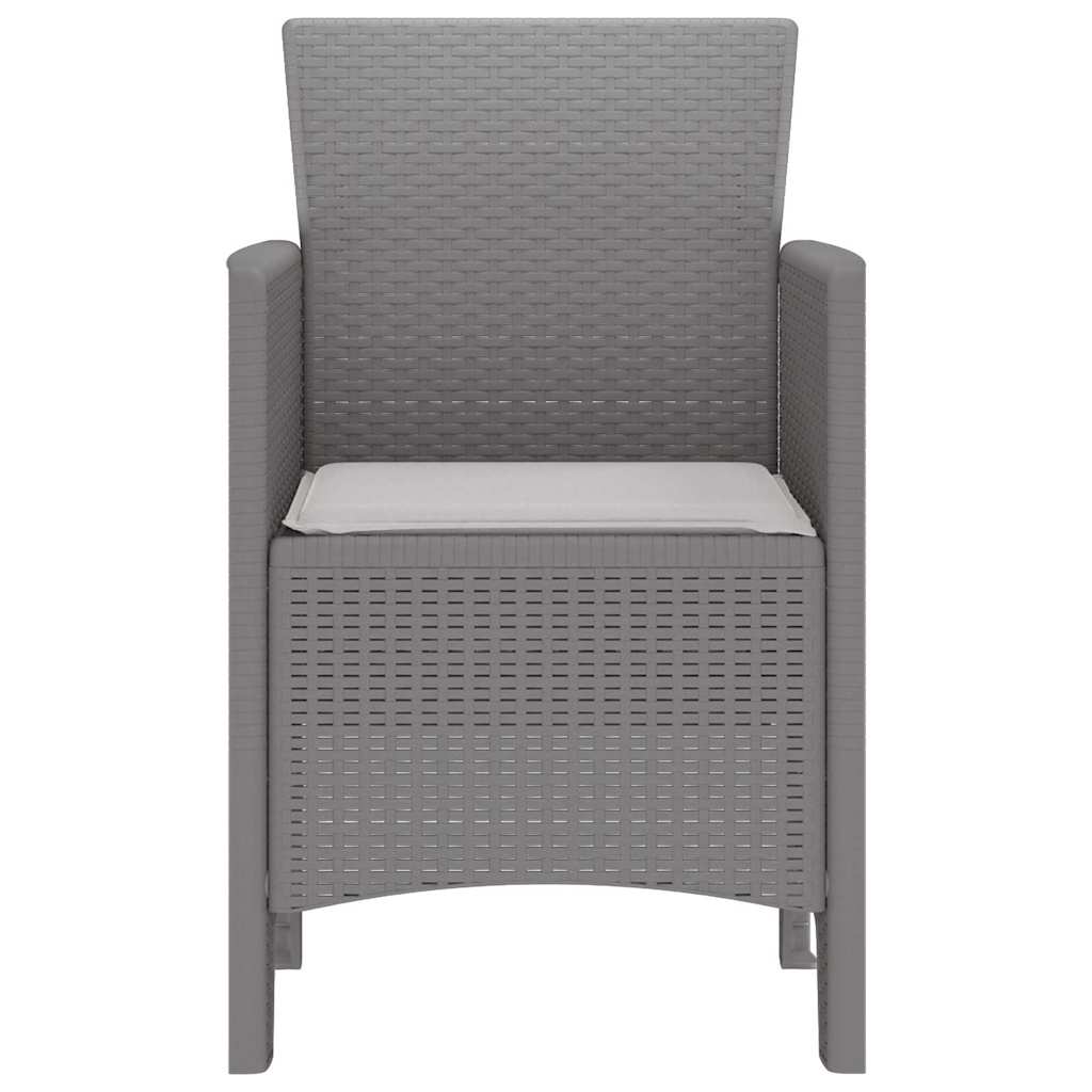 vidaXL Καρέκλα Κήπου με μαξιλάρι 4 pcs Ανοιχτό γκρι 53 x 49 x 85 εκ.