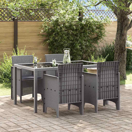 vidaXL Καρέκλα Κήπου με μαξιλάρι 4 pcs Ανοιχτό γκρι 53 x 49 x 85 εκ.