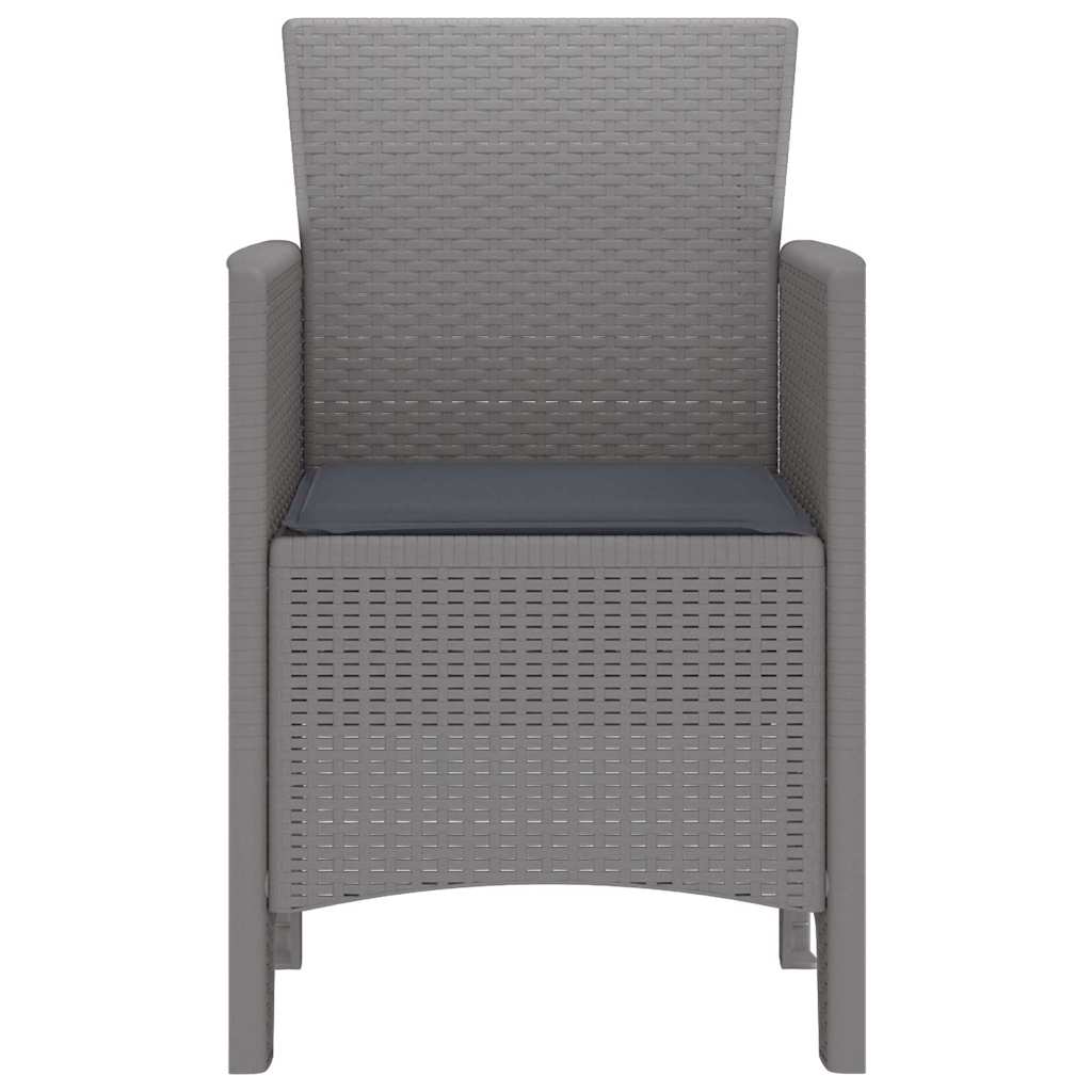 vidaXL Καρέκλα Κήπου με μαξιλάρι 4 pcs Ανοιχτό γκρι 53 x 49 x 85 εκ.
