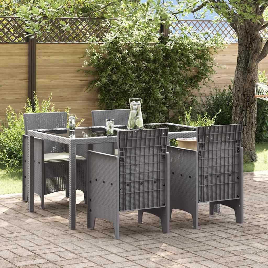 vidaXL Καρέκλα Κήπου με μαξιλάρι 4 pcs Ανοιχτό γκρι 53 x 49 x 85 εκ.