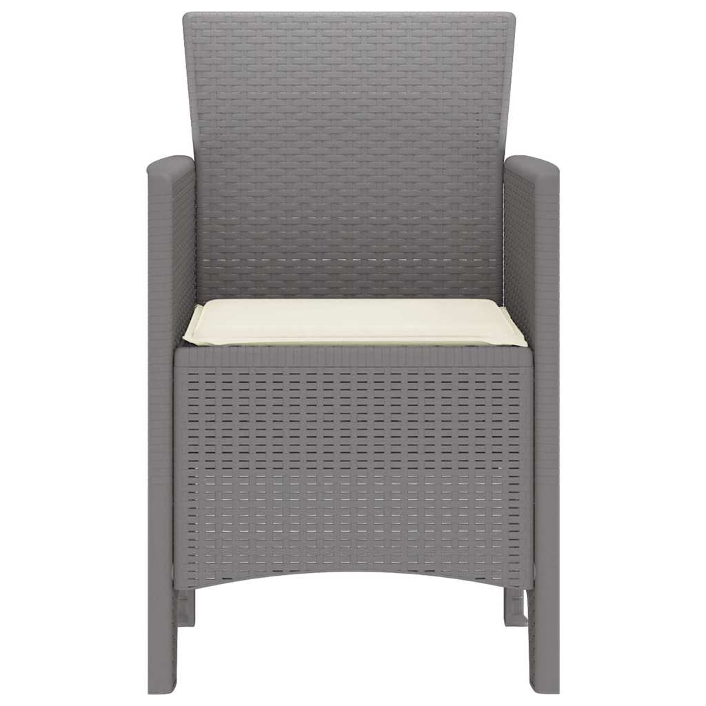 vidaXL Καρέκλα Κήπου με μαξιλάρι 4 pcs Ανοιχτό γκρι 53 x 49 x 85 εκ.