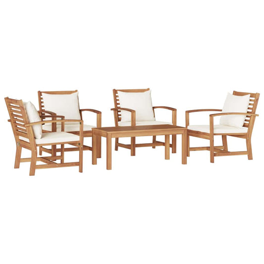 Σετ Καναπέ Κήπου 5 pcs Φυσικό Μασίφ ξύλο teak